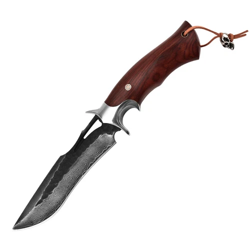 Damascus Steel Outdoor Knife Fixed Blade Hunting Survival Knife Camping Gear - Picture 4 of 4