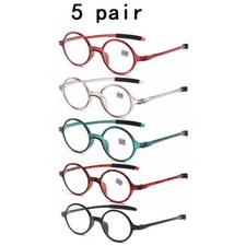5X Round Reading Glasses Vintage Readers 1.0 1.5 2.0 2.5 3.0 4.0 for Men Women~~