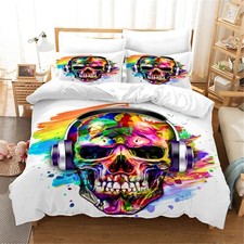 3D Skull Music Quilt Cover Set Bedding Sets Pillowcases
