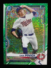 2021 Bowman Chrome Draft CADE POVICH 1st Rookie GREEN REFRACTOR #/99 Orioles RC