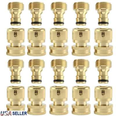 #ad #ad Lot 3 4quot; Garden Hose Quick Connect Water SOLID Brass Female Male Connector Set $11.15