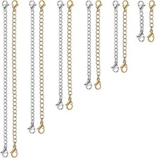 Necklace Extender, 12 PCS Chain Extenders for Necklaces, Premium Stainless Steel