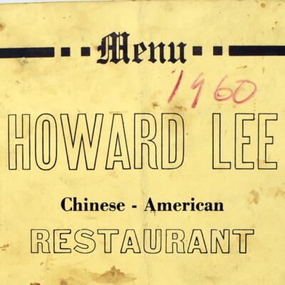 1960 Howard Lee Chinese Restaurant Menu 1523 South Street Philadelphia PA