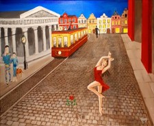 PAUL DELVAUX Inspiration Toile Peinte 48x36 Signée REY