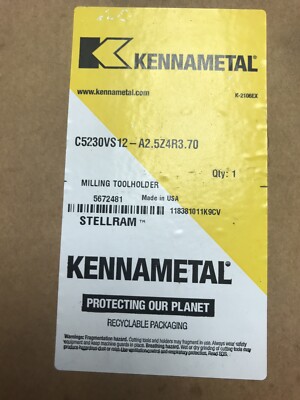 Kennametal 2.5'' Indexable Shell Mill Edge Milling Cutter C5230VS12-A2.5Z4R3.70