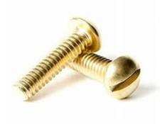 #6-32 x 5/16" round head slotted machine screws brass SELECT QTY