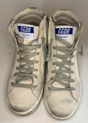 GOLDEN GOOSE SLIDE 38 Damen High Top Sneaker Leder Weiß Stern Reißverschluss ...