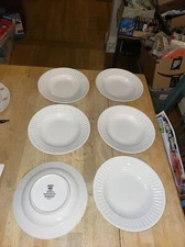 6 Philippe Richard BRENTWOOD  White Rimmed Soup Bowls Ceramic 8"