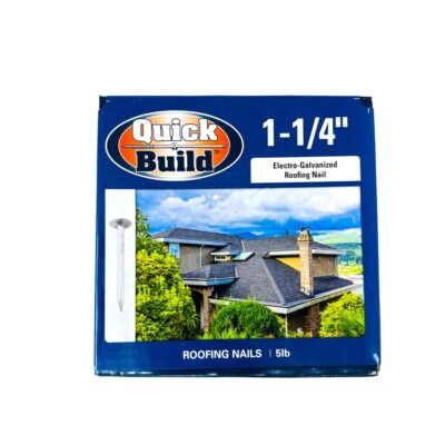 Quick Build 114EGRF5LB Electro Galvanized Roofing Nails 1-1/4 in, 5 lb Pack