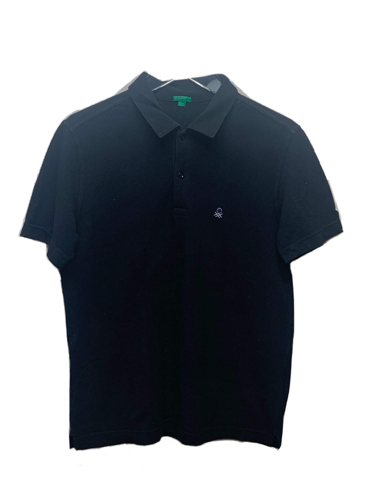 United Colors Of Mens Vintage Black Polo Shirt Short Sleeve M