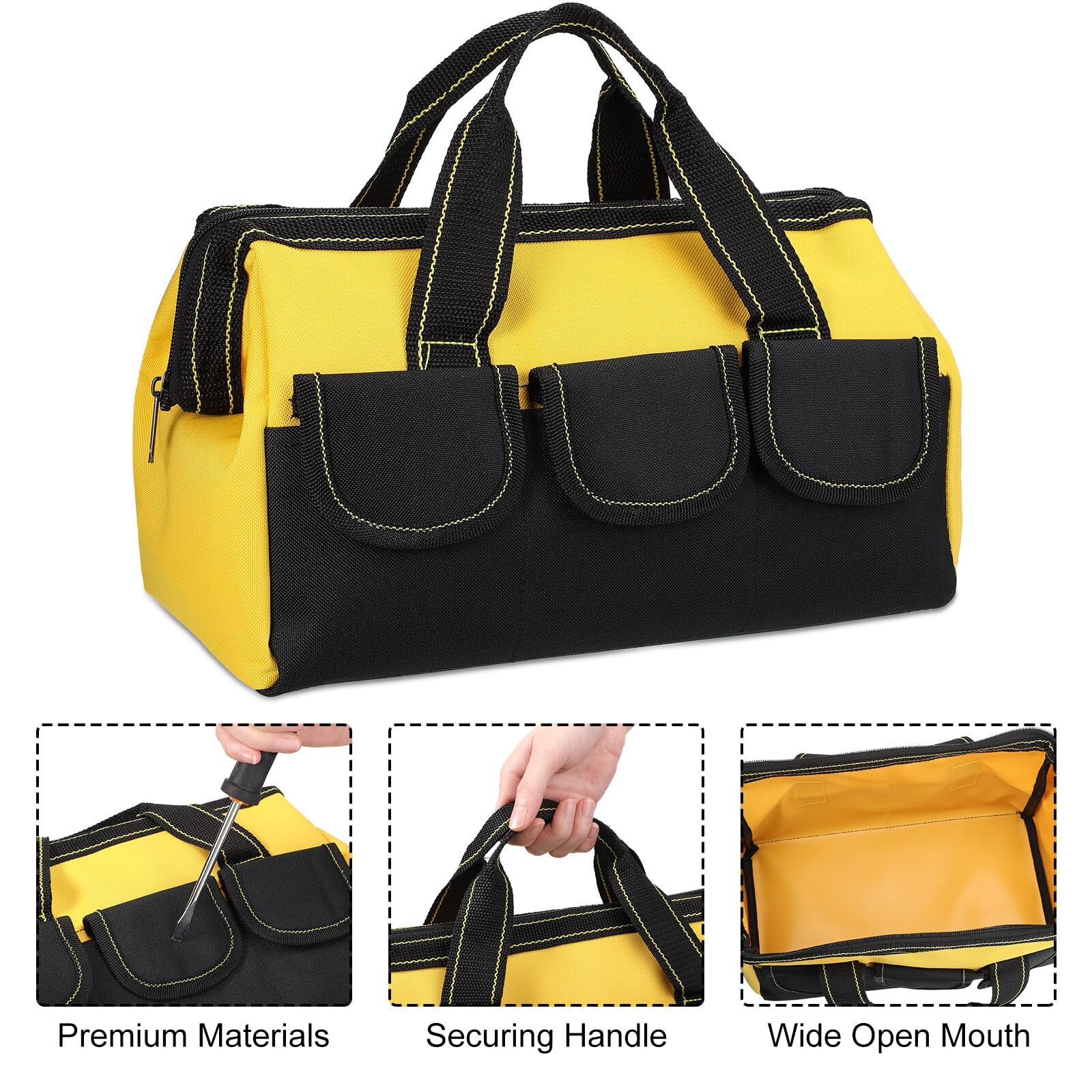 9 Pcs Heavy Duty Tool Bag Set Waterproof Tool Bags Pouches 13" in 3 Colors