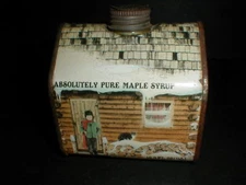 Swanton Vermont Fancy Grade Pure Maple Syrup LOG CABIN Tin 1984 - Full