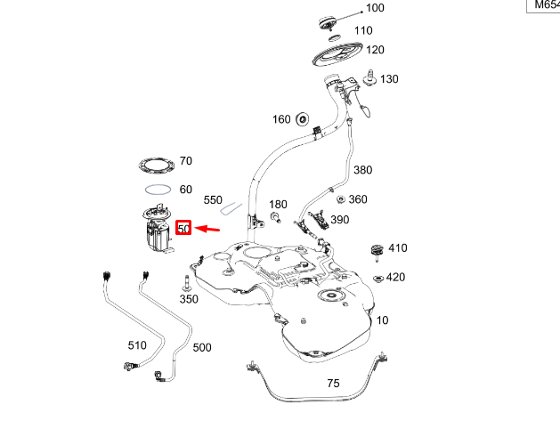 MERCEDES-BENZ GLE W167 Fuel Tank Right Delivery Module A1674700594
