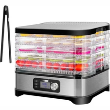 5 Tray Food Dehydrator Height Adjustable Fruit Dryer Meat Jerky Herbs BPA-Free