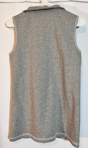 Quacker Factory Rhinestone Zipper Gray Bling Vest Pockets Knit Womens XS - Picture 4 of 7