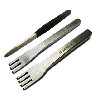 C.S Osborne Leder Riemen/Nähmeißel 1, 3 & 4 Zinken 1/8'' & 3/32'' 