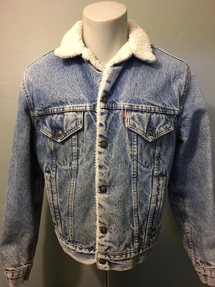 Vintage Levi's Sherpa Lined Orange Tab Denim Trucker Jacket | Sitio oficial  de Urban Outfitters Mexico