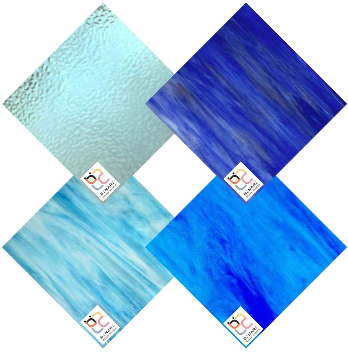 BiNARi Glass Studio Stained Glass Variety Pack - 25 Pieces, 2"x4" Each, 3mm Thick