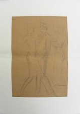 Marcello Dudovich (Trieste 1878-Milano 1962) grafite su carta brunita cm 50x38