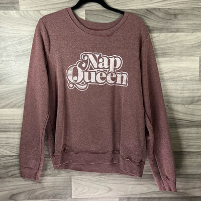 Well Worn Womens Crewneck Sweatshirt Pink Pullover Nap Queen Long Sleeve Top XL