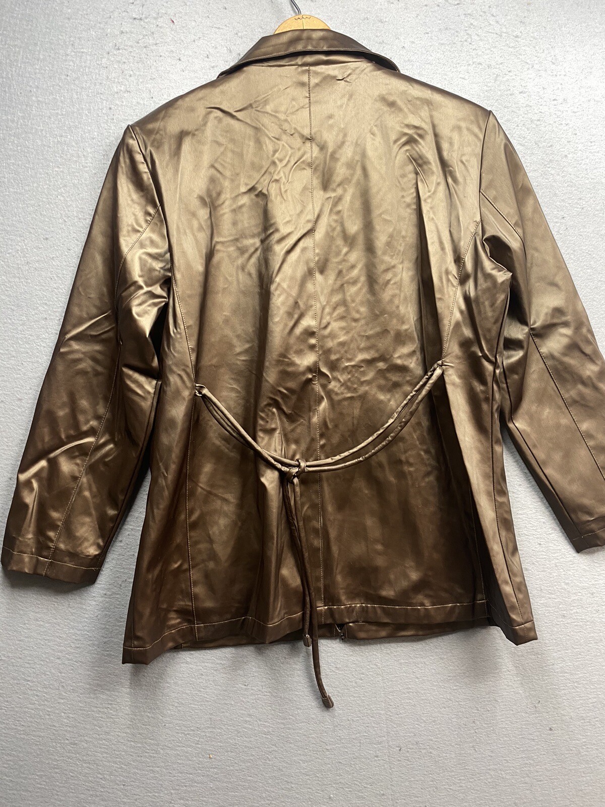 Basic Editions Jacket Women’s Brown Polyvinyl Siz… - image 4