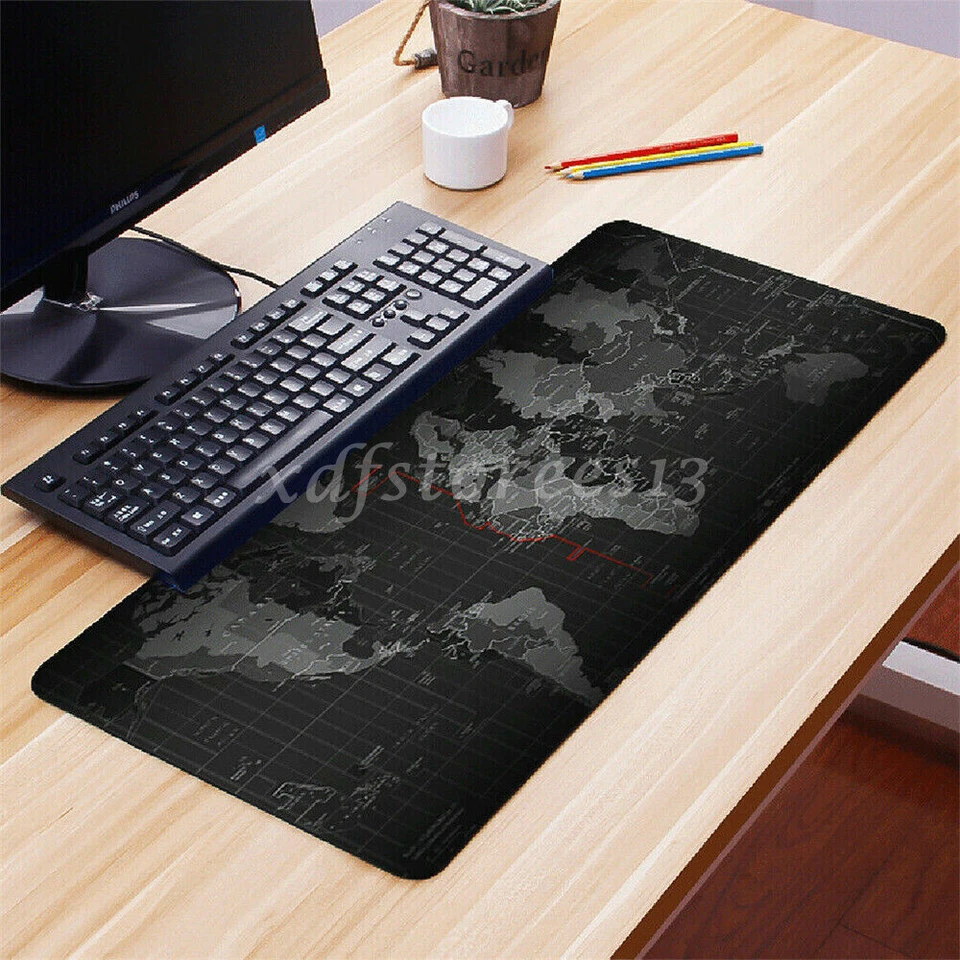 Gaming Mauspad XXL Anti-Rutsch Mousepad Schreibtisch Matte Weltkarte Design DE - Bild 4 von 4