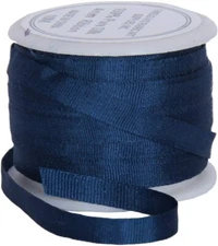 Threadart 100% Pure Silk Ribbon - 4mm Navy - No. 590- 10 Meters