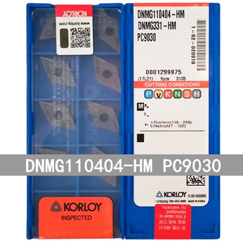 Lot De 10 Lames CNC KORLOY WNMG060404-HS PC9030 – Pour Tournage, Qualité HS – Neuf En Boîte