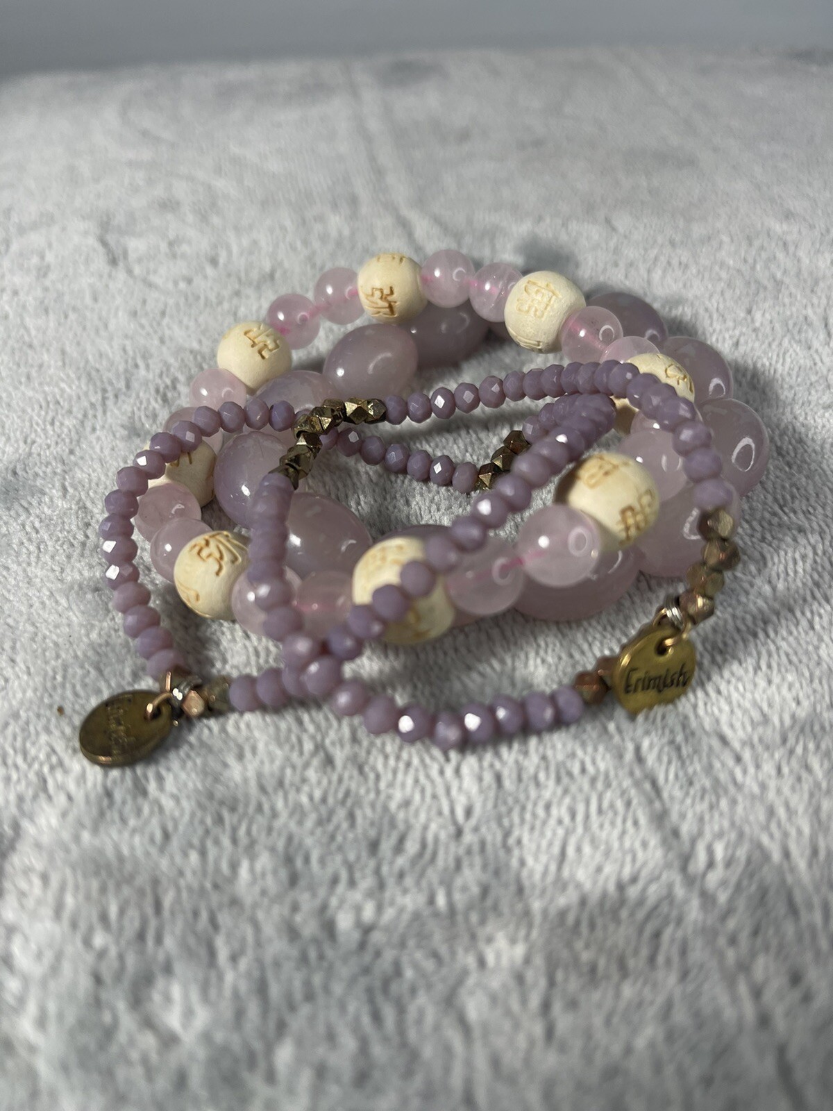 4 Rose Quartz & Mini Amethyst Stackable Stretch B… - image 4