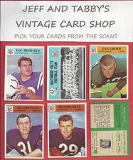 1966 PHILADELPHIA FOOTBALL / SEE DROP DOWN MENU FOR CARD YOU WILL RECEIVE