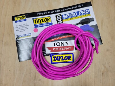 Taylor 35791 Spark Plug Wire Spiro-Pro Spiral Core 8.0mm Pink 30 ft Length NEW