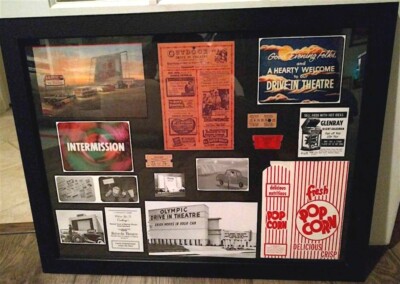 DRIVE IN MOVIE THEATRE Tribute Vintage Display Tickets Flyer Speaker Collage' 