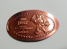 Tokyo Disney SEA elongated penny JAPAN cent July 2008 souvenir coin Mickey Mouse