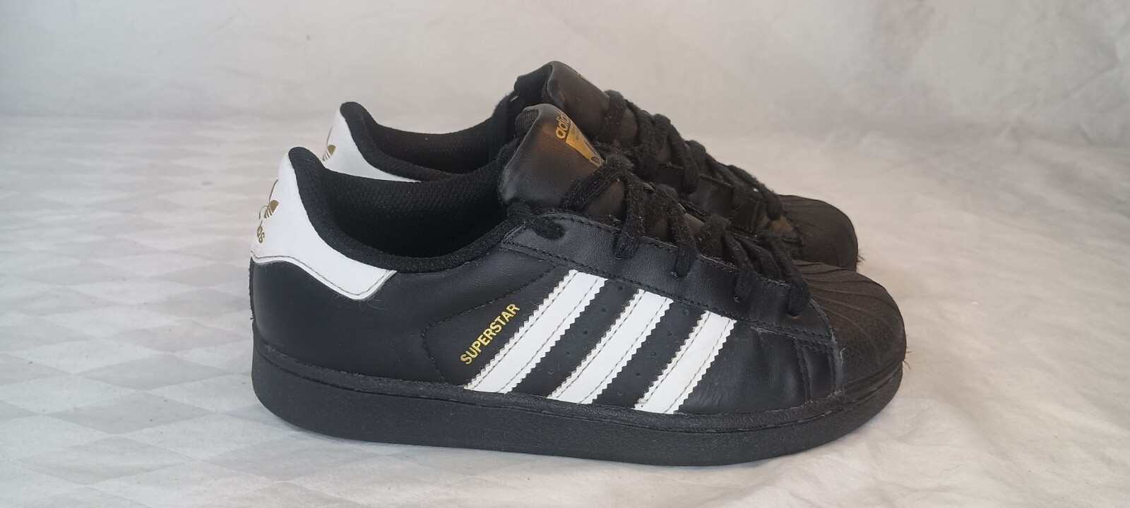 Adidas Kids Size 8  Superstar Foundation C Core Black/White BA8379 Boys image 5
