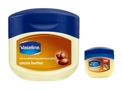 Vaseline Petroleum Jelly Cocoa Butter 8.45 FL OZ + 1 travel size (Pack of 2)