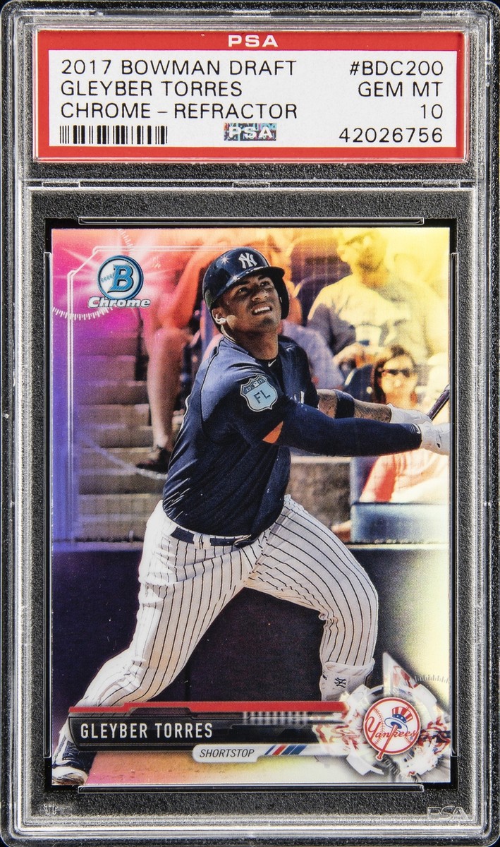 スポーツ選手 2017 bowman chorme torres refractor auto 2017 BOWMAN DRAFT CHROME-REFRACTOR #BDC200 GLEYBER TORRES