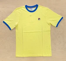 Fila  Vintage Men Marconi Essential Ringer T Shirt - Popcorn Yellow Turkish Blue