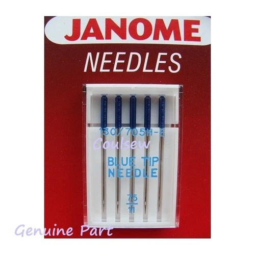 JANOME GENUINE BLUE TIP NEEDLE 75/11 Great for Embroidery, Stretch, Synthetics