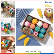 Bath Bombs Gift Set 12 Pack Handmade Shea Butter Coconut Oil Dry Skin