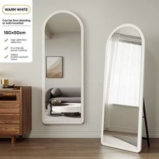 160cm Modern Solid Wood Decorative Mirror Minimalist Arched Floor & Wall Mirror