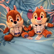 Disney Chip 'n Dale Plush Set of 2 100 Years of Wonder Silver Outfits