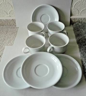 Thomas Trend weiß - 4 Tasse und 4 Untertassen - Geschirr - gepflegter Zustand