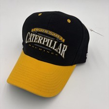 NWT CAT CATERPILLAR MACHINES hat black yellow adjustable snapback cap