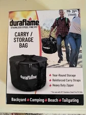 Duraflame Stainless Steel Fire Pit Carry/Storage Bag Black 19" "NIP"