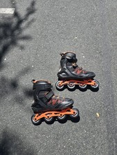 Oxelo Fit Roller Blades Skates 500 Size 13 , Black/Orange