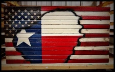 Rustic American Texas Flag 19"x36" Handmade Wood Farmhouse Home Decor