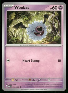2025 Scarlet & Violet Series - White Flare Woobat Common #36