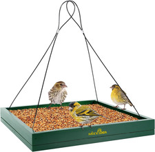 Bird Feeder Hanging Tray, Bird Feeders for Outdoors, Wooden Seed Tray Platform M