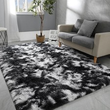 6x9 Large Area Rugs for Living Room, Super 6' x 9' Rectangular Black White
