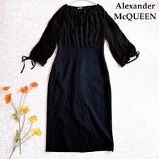 Alexander McQueen Black Silk Knee-Length Dressed, Size 42, Excellent Condition
